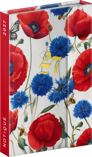 Notique weekly magnetic diary Wolf Poppies 2027, 11 × 16 cm