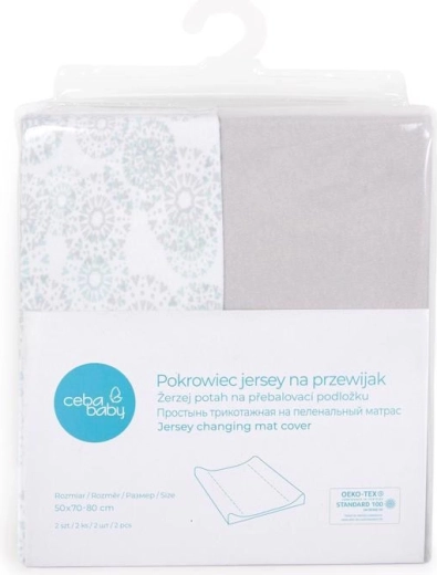 Ceba pārvalks pārtinamajam paklājiņam 50 × 70 cm (2 gab.) light grey + dandy