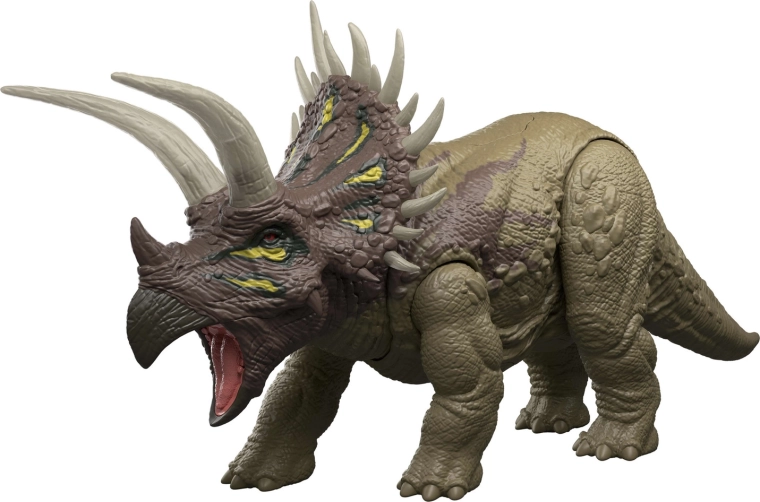Reālistisks triceratops ar izstrādātām detaļām
