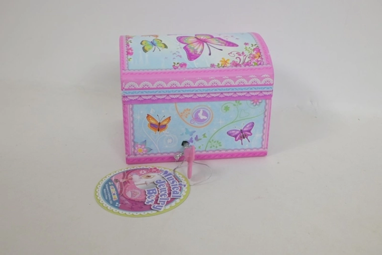 PECOWARE musical jewelry box in the shape of a suitcase with butterflies