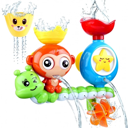 Woopie children's bathtub water toy with monkey and cup