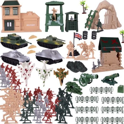 Set of Toy Soldiers and Military Gear 300 pcs