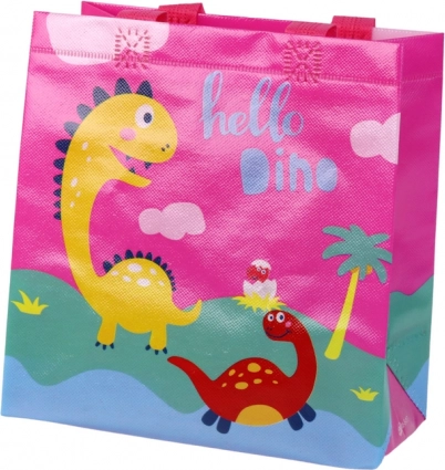 Gift bag dinosaur pink 23 × 21.5 × 11 cm