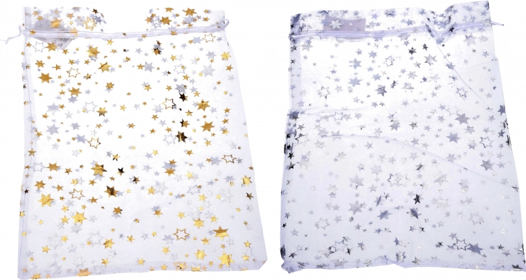 Organza Bag with Star Design 20x30 cm Christmas Decoration