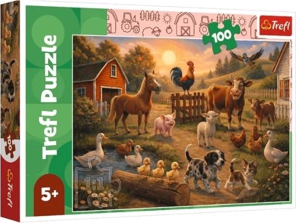 Bērnu puzle 100 gabali "Przyjaciele ze wsi"