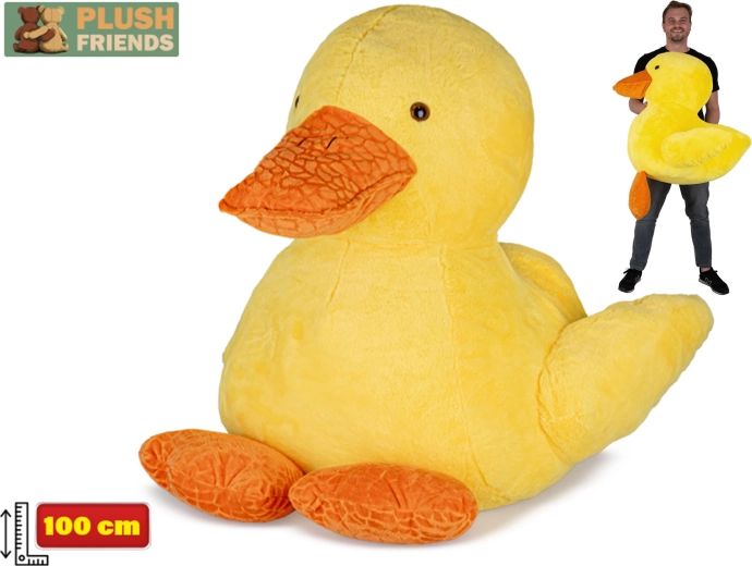 Plīša pīle Plush Friends 100 cm – liela, mīksta rotaļlieta bērniem un pieaugušajiem