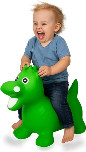 HoppyDoo piepūšamais lēkājamais dzīvnieciņš – zaļš pūķis ar pumpīti