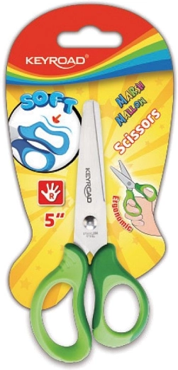 Bērnu šķēres Keyroad Soft 12,5 cm zaļas