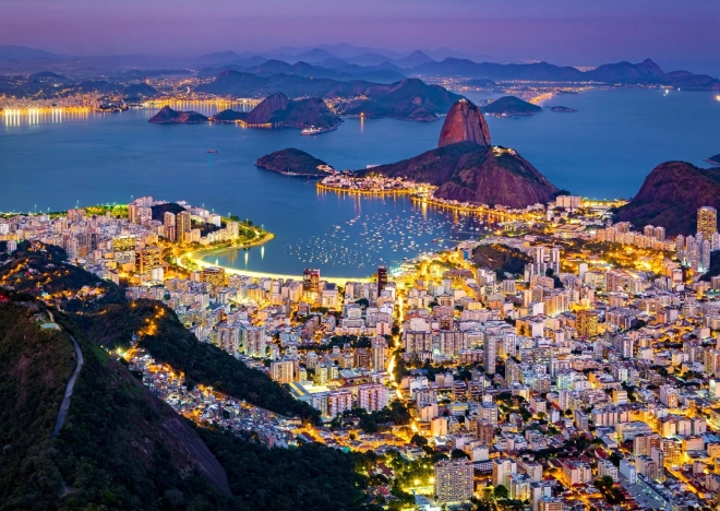 Puzle ENJOY Rio de Janeiro naktī, Brazīlija – 1000 gabaliņi