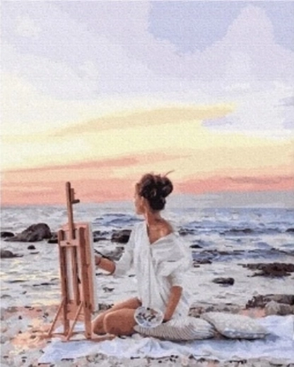 Norimpex dimanta gleznošana “Mākslinieks piekrastē” 30 × 40 cm