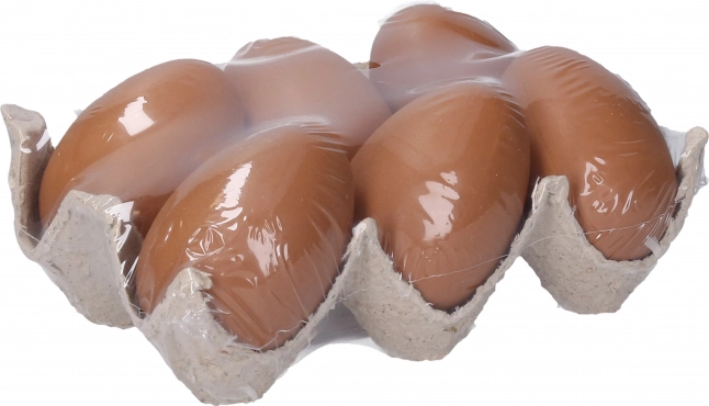 Dekoratīvas plastmasas olas brūnā krāsā 6 cm, 6 gab.