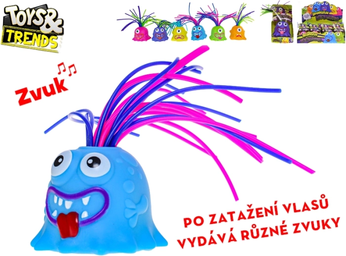 Interaktīvs briesmonītis Toys&Trends Brainboooom ar gariem matiem un skaņām 6 cm