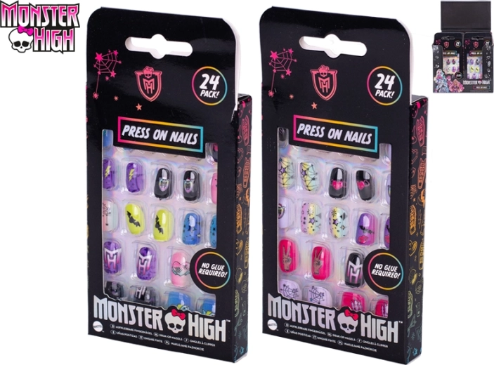 Uzlīmējamie bērnu nagi MONSTER HIGH – 24 gab. bez līmes