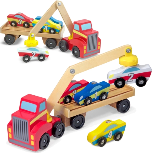 Melissa & Doug koka evakuators ar magnētisko celtni un auto