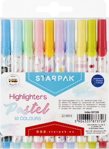 Pastelkrāsu teksta marķieri STARPAK – komplekts 10 gab.