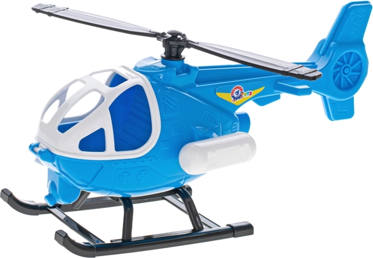 Zils plastmasas helikopters ar atveramu kabīni 25 cm