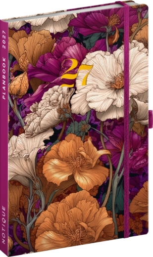 Notique planbook diary and notebook vintage flowers 2027, 13 × 21 cm