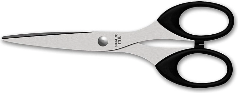 Biroja šķēres 16,5 cm, melnas