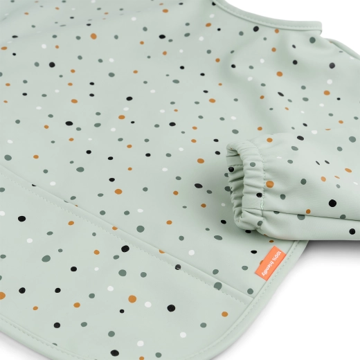 Done by Deer priekšautiņš ar piedurknēm un kabatu Happy dots, zaļš