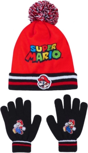 Super Mario cepure un cimdi