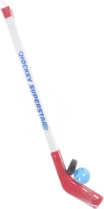 Set of plastic hockey sticks 75 cm with ball and puck in a net - 1 piece