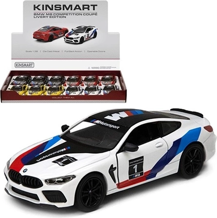 Kolekcionējams BMW M8 Competition Coupé modelis ar uzlīmēm