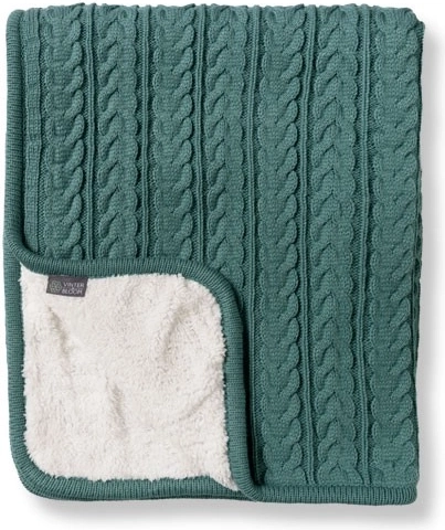 VINTER & BLOOM abpusēja sega Cuddly misty green