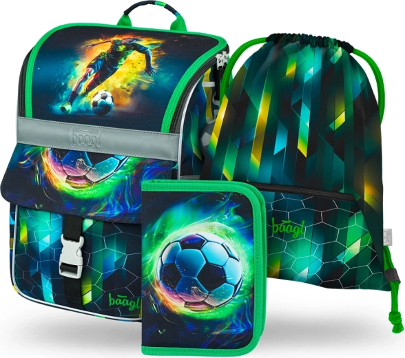 Baagl skolas komplekts Zippy Futbola spēlētājs – skolas soma, penālis un maisiņš