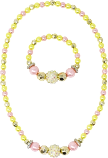 Pink Poppy Lemon Necklace and Bracelet Set