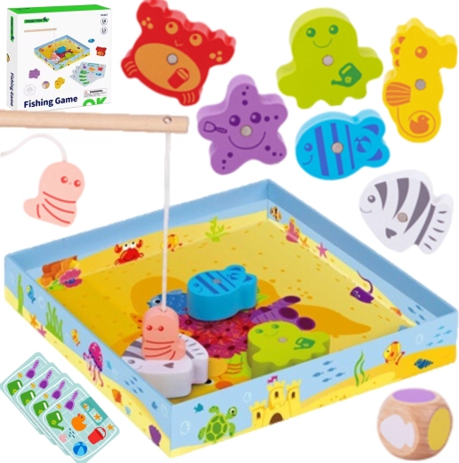 Koka magnētiskā makšķerēšanas spēle TOOKY TOY bērniem