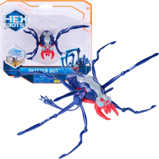 Spin Master Hex Bots Skitter Bot robotiskais zilais zirneklis – 1 gab.