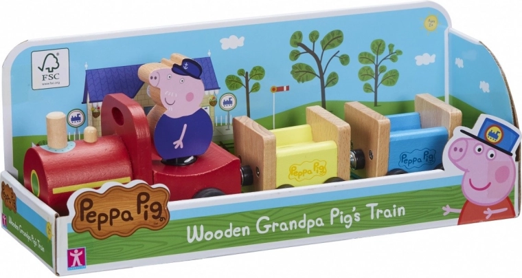 Koka vilcieniņš Peppa Pig ar vectētiņu Cūciņu
