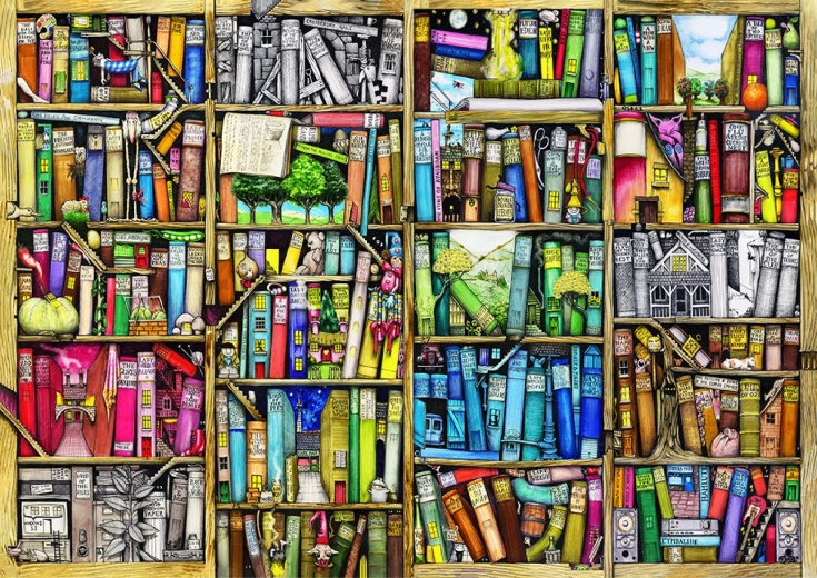 Krāsaina bibliotēka, pilna ar stāstiem