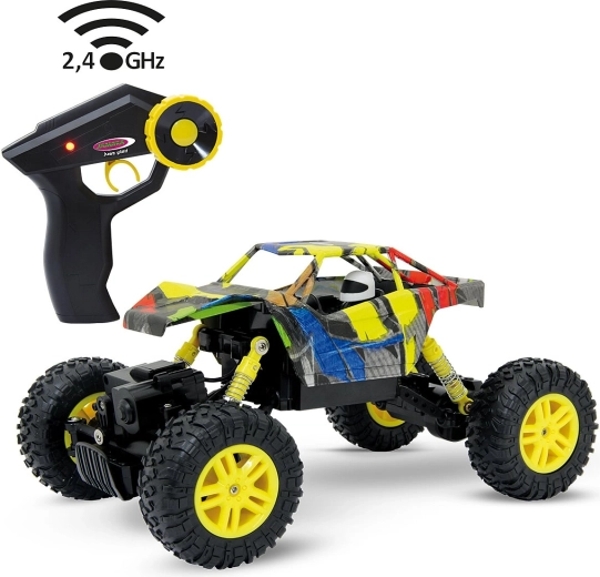 Jamara Hillriser crawler 4WD 1:18 ar tālvadības pulti 2,4 GHz, dzeltens