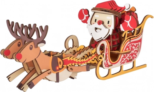 Woodcraft Wooden 3D Puzzle Santa’s Sleigh