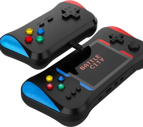 Spēlēšana divatā ar komplektā iekļauto gamepadu