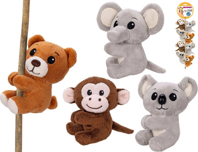 Plīša safari dzīvnieciņš ar klipsi 8 cm