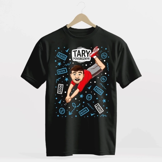 Tary Povoroznyk Tary money melns T-krekls (izmērs S)