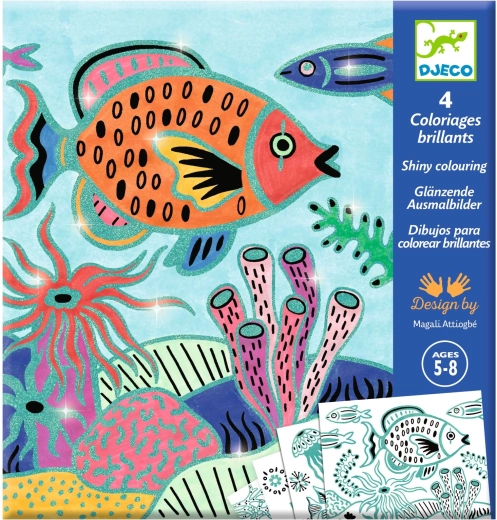 Djeco Glitter Coloring Pages Under the Sea