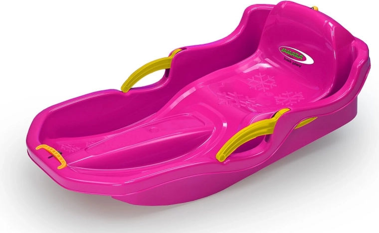 Snow Play Comfort sniega bobs 80 cm, rozā krāsā, ar rokas bremzi – 1 gab.