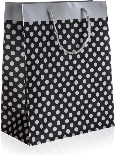 Dāvanu maisiņš XXL ar sudrabotiem punktiņiem 33 × 45 × 10 cm
