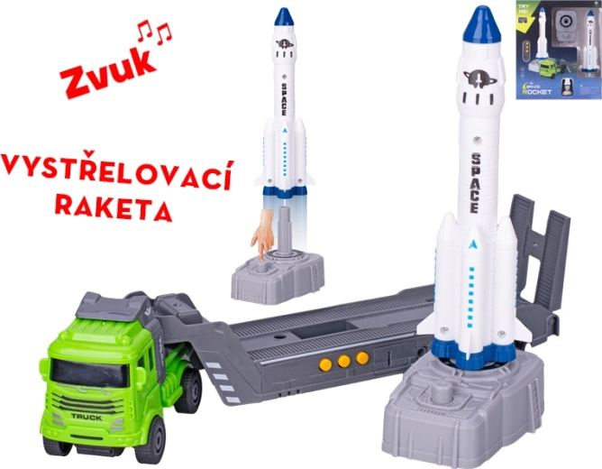 Kravas auto ar inerces piedziņu un raķeti ar palaidēju, skaņas