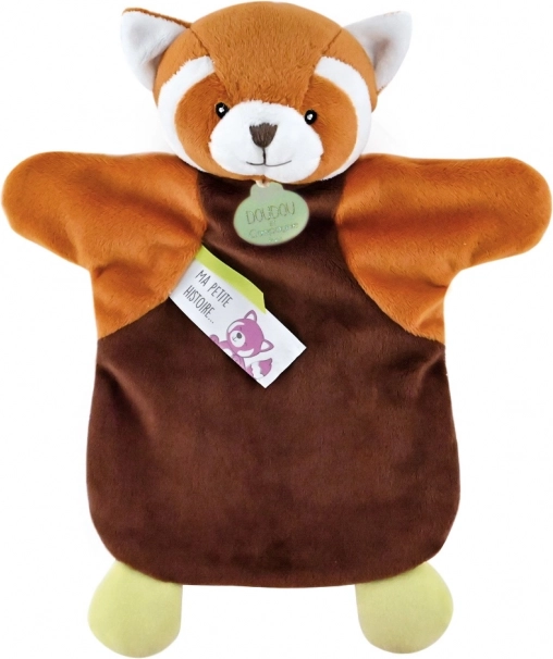 Plīša lelle-roku lelle sarkanā panda 25 cm