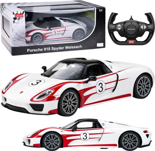 RC auto Porsche 918 Spyder Weissach 1:14 balta – Rastar