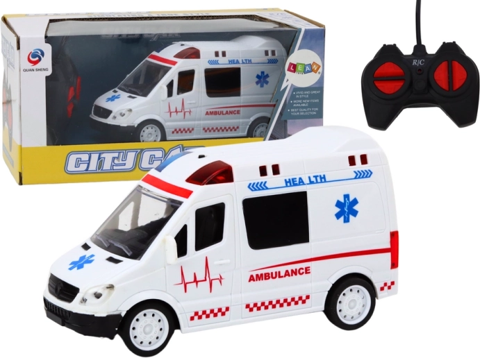 Remote-Controlled Ambulance RC Lights Sounds White