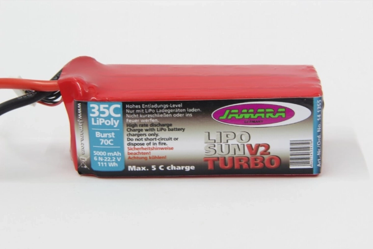 LiPo akumulators LipoSun V2 22,2 V 5000 mAh 111 Wh 35C/70C ar GPR 6N balansēšanas savienotāju