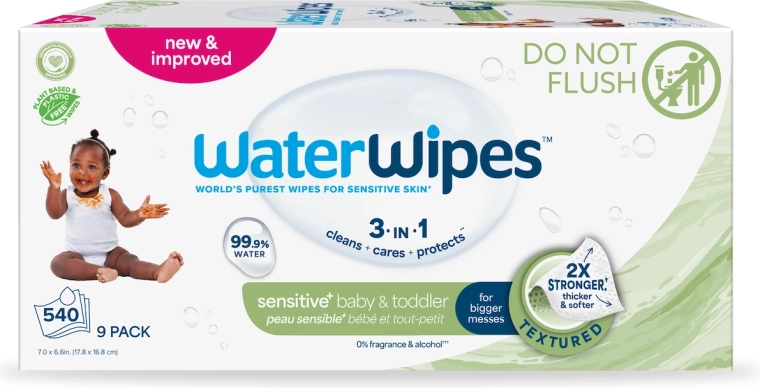 WaterWipes mitrās salvetes Baby & Toddler 3v1 9×60 gab. (540 gab.)