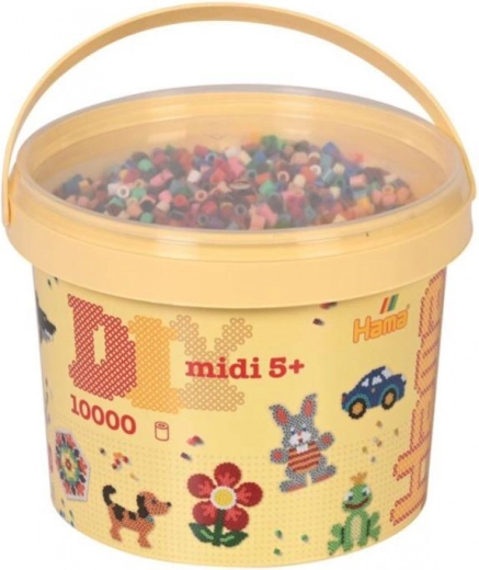 HAMA MIDI ironing beads in a plastic bucket 10,000 pcs