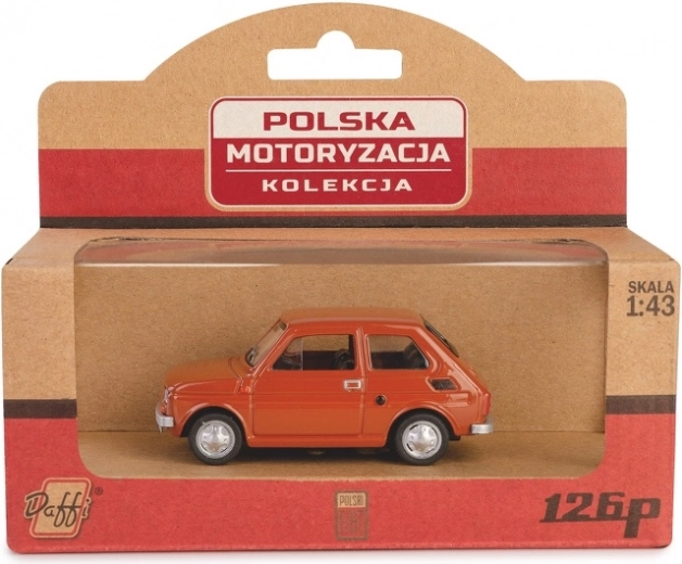 FIAT 126p PRL automašīnas modelis, brūns, mērogs 1:43