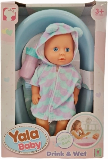 Peeing baby doll with bathtub